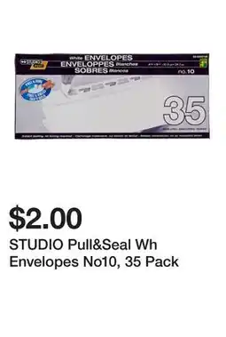 Dollarama STUDIO Pull&Seal Wh Envelopes No10 offer