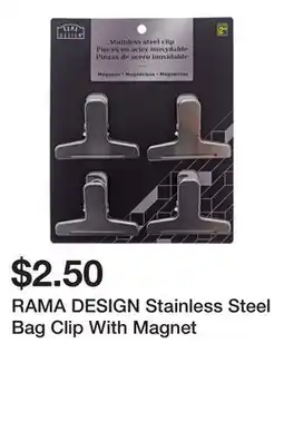 Dollarama RAMA DESIGN Stainless Steel Bag Clip With Magnet offer