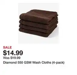 TSC Stores Diamond 550 GSM Wash Cloths (4-pack) offer