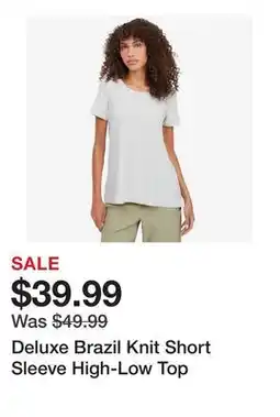 TSC Stores Deluxe Brazil Knit Short Sleeve High-Low Top offer