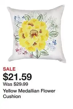TSC Stores Yellow Medallian Flower Cushion offer