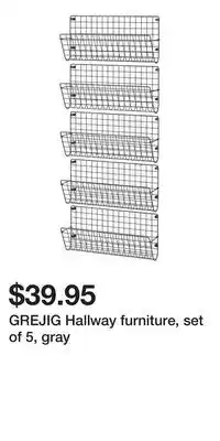 IKEA GREJIG Hallway furniture, set of 5, gray offer