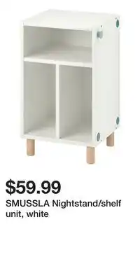 IKEA SMUSSLA Nightstand/shelf unit, white offer