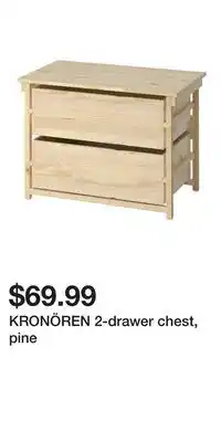 IKEA KRONÖREN 2-drawer chest, pine offer