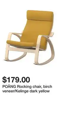 IKEA POÄNG Rocking chair, birch veneer/Kelinge dark yellow offer