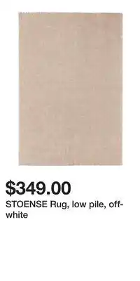IKEA STOENSE Rug, low pile, off-white offer