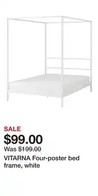 IKEA VITARNA Four-poster bed frame, white offer