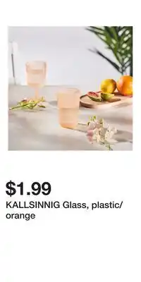 IKEA KALLSINNIG Glass, plastic/orange offer