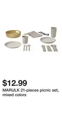IKEA MARULK 21-pieces picnic set, mixed colors offer