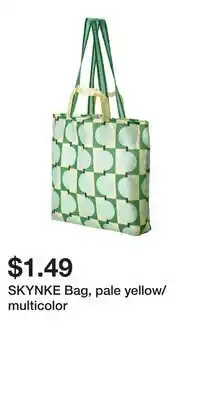 IKEA SKYNKE Bag, pale yellow/multicolor offer