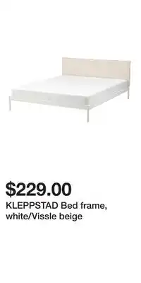 IKEA KLEPPSTAD Bed frame, white/Vissle beige offer