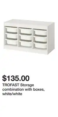 IKEA TROFAST Storage combination with boxes, white/white offer