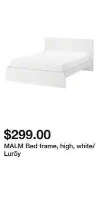 IKEA MALM Bed frame, high, white/Luröy offer