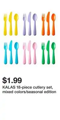 IKEA KALAS 18-piece cutlery set, mixed colors/seasonal edition offer