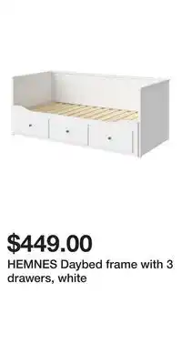IKEA HEMNES Daybed frame with 3 drawers, white offer