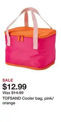 IKEA TOFSAND Cooler bag, pink/orange offer