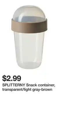 IKEA SPLITTERNY Snack container, transparent/light gray-brown offer