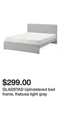 IKEA GLADSTAD Upholstered bed frame, Kabusa light gray offer