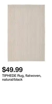 IKEA TIPHEDE Rug, flatwoven, natural/black offer