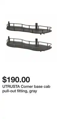 IKEA UTRUSTA Corner base cab pull-out fitting, gray offer