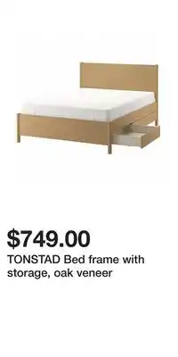 IKEA TONSTAD Bed frame with storage, oak veneer offer