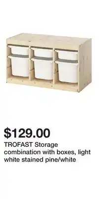 IKEA TROFAST Storage combination with boxes, light white stained pine/white offer