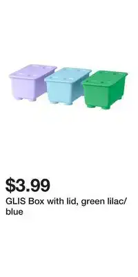 IKEA GLIS Box with lid, green lilac/blue offer