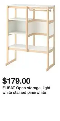 IKEA FLISAT Open storage, light white stained pine/white offer