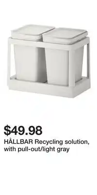 IKEA HÅLLBAR Recycling solution, with pull-out/light gray offer
