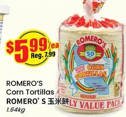 Btrust Supermarket ROMERO'S Corn Tortillas offer