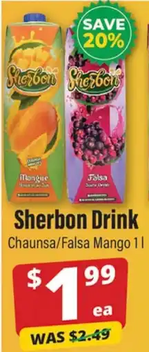 Iqbal Foods Sherbon Drink Chaunsa/ Falsa Mango offer