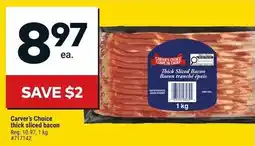 Giant Tiger Carver's Choice thick sliced bacon offer