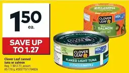 Giant Tiger Clover Leaf canned tuna or salmon offer