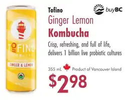 Lifestyle Markets Tofino Ginger Lemon Kombucha offer