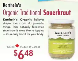 Lifestyle Markets Karthein's Organic Traditional Sauerkraut offer