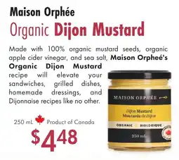 Lifestyle Markets Maison Orphée Organic Dijon Mustard offer