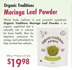 Lifestyle Markets Organic Traditions Moringa Leaf Powder offer