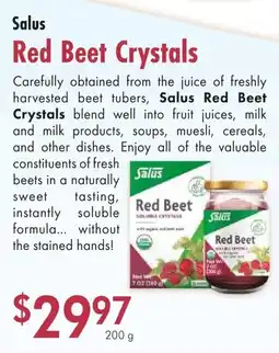Lifestyle Markets Salus Red Beet Crystals offer
