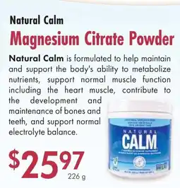 Lifestyle Markets Natural Calm Magnesium Citrate Powder offer