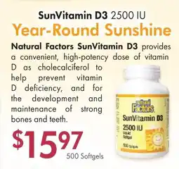 Lifestyle Markets SunVitamin D3 2500 IU Year-Round Sunshine offer