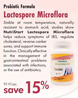 Lifestyle Markets Probiotic Formula Lactospore Microflora offer