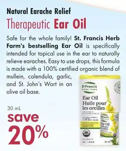 Lifestyle Markets Natural Earache Relief Therapeutic Ear Oil offer
