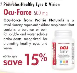 Lifestyle Markets Promotes Healthy Eyes & Vision Ocu-Force 500 mg offer