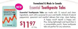 Lifestyle Markets Formulated & Made In Canada Essential Toothpaste Tabs offer