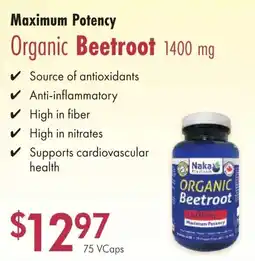 Lifestyle Markets Maximum Potency Organic Beetroot 1400 mg offer
