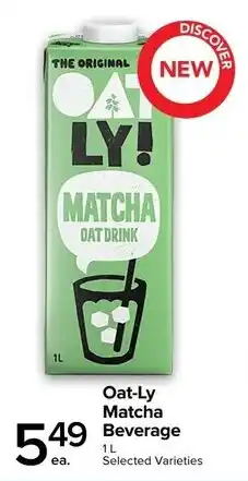 Metro Oat-Ly Matcha Beverage offer
