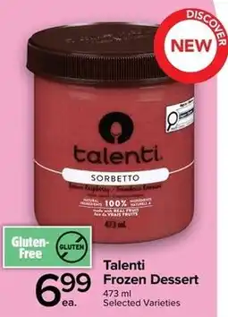 Metro Talenti Frozen Dessert offer