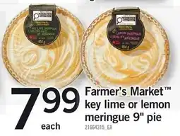 Loblaws Farmer's Market key lime or lemon meringue 9" pie offer