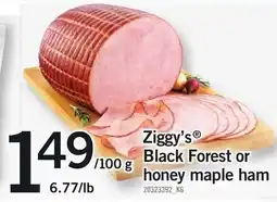 Loblaws Ziggy's Black Forest or honey maple ham offer