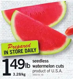 Loblaws Seedless watermelon cuts offer